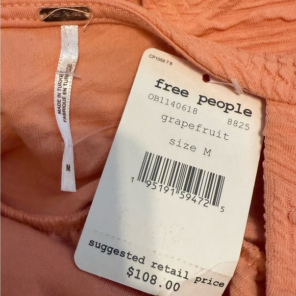 Brand New Free People Orange Textured Mini Dress - Size Medium - Picture 11 of 12